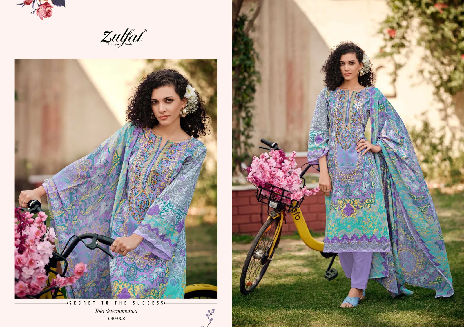 Gulzaar By Zulfat Pure Cotton Printed Embroidery Dress Material Online Wholesale